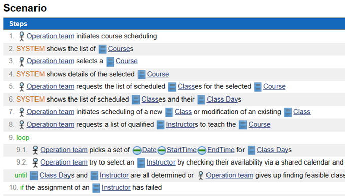Figure 10. Use Case Scenario for the 