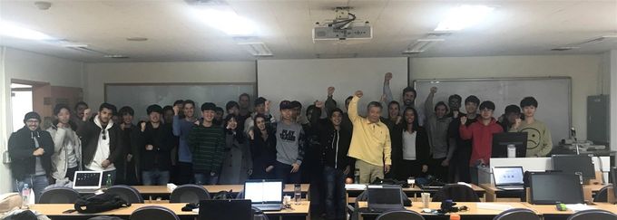 With students at Korea Advanced Institute of Sience and Technology (KAIST)