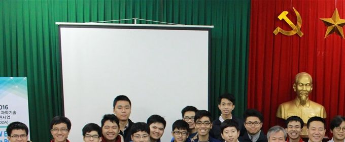With students in Hanoi University of Science and Technology (HUST) in Vietnam