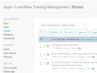 Figure 5.  User Stories and Scrum Task Board
